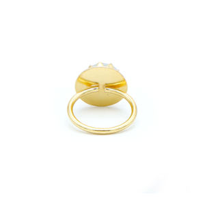 Anillo de piedra lunar arcoíris de la mejor calidad | Joyería de latón chapado en oro de 18 quilates | Proveedor de fábrica de aspecto moderno de boda elegante de lujo India - Product Image 4