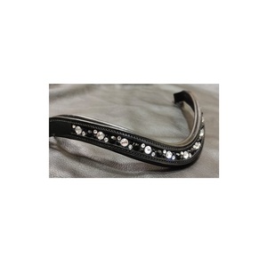 Nuevo Hot Fix Crystal Soft acolchado de cuero genuino Horse Brow Band Horse Bling Brow Band - Product Image 1