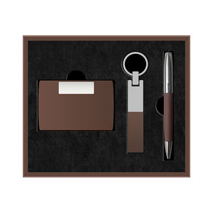 Set de Regalo Corporativo de Lujo Personalizado, Llavero con Tarjetero y Bolígrafo para Regalos de Bienvenida Empresariales con Caja de Regalo Conmemorativa - Product Image 2