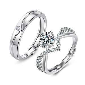 Jeulia Sterling <b>Silver</b> <b>Adjustable</b> Men's Band Rhodium Plated Anniversary <b>Ring</b> - Product Image 2