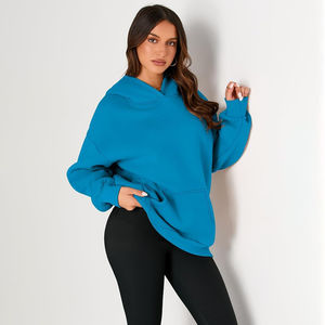 New Wholesale 280g Winter Long Sleeve Sweatshirt Pullover Casual Streetwear Hoodies <b>Knitted</b> Letter Print Front <b>Ladies</b> <b>Hoodie</b> - Product Image 4