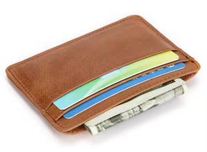 ที่ใส่บัตรหนังพับได้ ดีไซน์เรียบหรู สไตล์คลาสสิก งานแฮนด์เมด ลายเรียบ ดีไซน์ปรับแต่งได้ เครื่องประดับแฟชั่น - Product Image 2