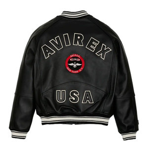 Chaqueta de cuero de calidad premium para hombre de tendencia superior Nueva llegada Tamaño adulto Color sólido con cuello alto y logotipo frontal - Product Image 2