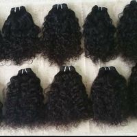 Extensions de cheveux vierges indiens Remy non traités, ondulés crépus, de donneur unique, lots noirs, double trame, fournisseur machine JAI, 16 pouces