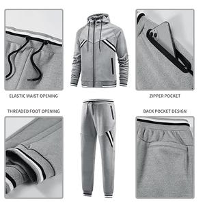 Chándal de alta calidad hecho de Material de algodón 100% transpirable de secado rápido a prueba de viento para hombres gimnasio ejercicio y entrenamiento chándal - Product Image 6