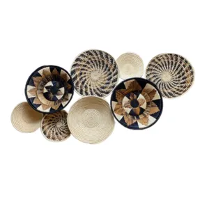Handgemachte Eleganz: Gute Qualität Set von runden Wandbehängen Made in Vietnam mit natürlichen Materialien für Haus-und Wand dekoration
