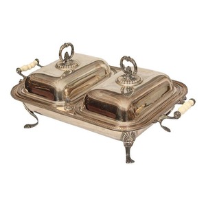 Plato de frotamiento de cobre central con diseño artístico y cuenco utilizable perfecto para exhibir y servir platos calientes - Product Image 4