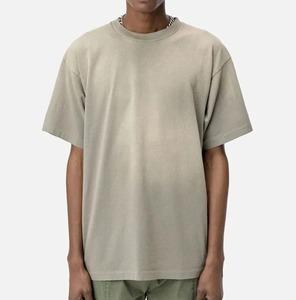 T-shirt vintage avec logo imprimé personnalisé 100% coton lourd délavé au soleil Streetwear T-shirt surdimensionné lavé à l'acide coupe décontractée T Shi - Product Image 4