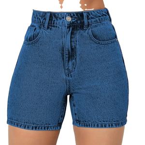 Nueva moda Retro hombres Casual rasgado parche Denim algodón tela pantalones cortos lavado agujero hombres Y2K Streetwear Jeans Shorts - Product Image 1