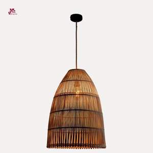 Abat-jour bohème en rotin lustre de plafond luminaire en rotin pendentif lumière chez l'habitant Restaurant lumière en rotin tissé - Product Image 3