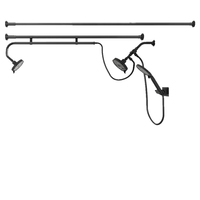 Système de douche double noir mat pour couple, ensemble de douches pluie doubles avec douchette à main