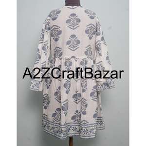 Robe midi décontractée pour femme, col en V, manches longues, en coton, imprimé numérique, taille naturelle, pour les occasions de fête, lavable, en gros, de la meilleure qualité - Product Image 5