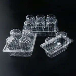 透明PET塑料吸塑蛋糕包装6腔纸杯蛋糕容器携带纸杯蛋糕