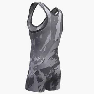 Combinaison de lutte unisexe durable et extensible, uniforme de musculation, devant en spandex/polyester, impression par transfert thermique, tissu 220g - Product Image 4