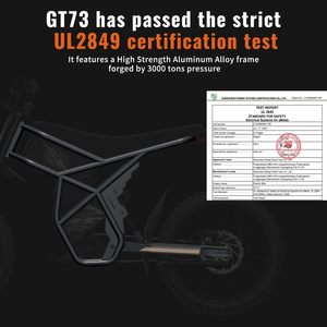 Motocicleta Eléctrica Todoterreno GT73PROS para Adultos y Adolescentes, 60V, Velocidad Máxima de 50 MPH y Batería Dual de 36AH, Bicicleta Eléctrica con Autonomía de 85 Millas - Product Image 4