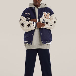 OEM Custom High Quality <b>Men</b> Embroidery Patch Warm College <b>Jacket</b> <b>Bomber</b> Letterman <b>Varsity</b> <b>Jacket</b> for <b>Men</b> - Product Image 4