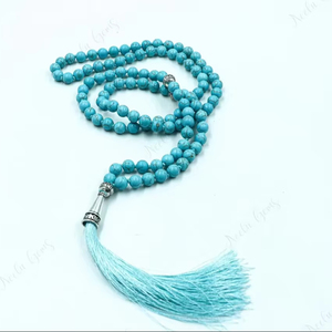 Muslim Rosary Tasbeeh Counter Jewelry India Exporter <b>Top</b> Quality Handmade Tasbeeh Tasbih 108 Beads <b>Turquoise</b> Prayer Rosary Stone - Product Image 1