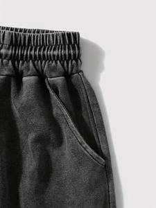 Short de sport de haute qualité pour hommes Logo personnalisé Respirant Coton Polyester Noir Décontracté Tissu en toile à mailles unies Fourniture OEM en gros - Product Image 6