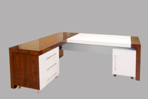 Hot Sale Modern CNC Wave Panel Painted MDF Executive Office Desk Set for Commercial Use - Product Image 4