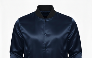 OEM Canvas Long Baseball Varsity <b>Jacket</b> | Chenille Letter Patches | Hooded Stand Collar <b>Fleece</b> <b>Lined</b> Waterproof | Front for Men - Product Image 3