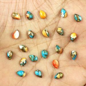 Natural Espinosa ostra cobre turquesa piedra preciosa 6x4mm forma de pera suave pulido suelto cobre turquesa cabujón regalo para ella - Product Image 4