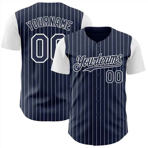 Maillot de baseball et de softball personnalisé en polyester respirant avec un design rayé, nom de l'équipe, numéro, uniforme sportif pour toutes les saisons - Product Image 2