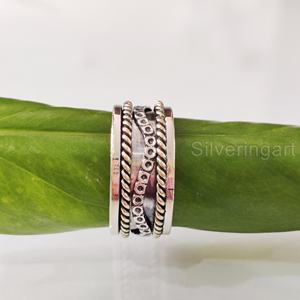 Nouvelle arrivée Spinner Band bohème anneau 925 en argent Sterling femmes pouce anneau Yoga bijoux faits à la main noël hommes Spinner anneau - Product Image 1
