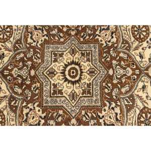 6.4x9.6 ft Vintage Rug, Rug, <b>Brown</b> Bordered Rug <b>Wool</b> - Product Image 5