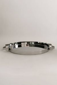 Bandeja de Servicio Moderna de Lujo para Catering, Metal, Hierro, Acabado Cromado Pulido, Diseño Duradero, Artesanía Metálica de Alta Gama - Product Image 6