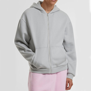 Sweat-shirts à capuche unisexes en molleton épais 100 % coton de haute qualité RTS, fermeture éclair, streetwear d'hiver, hip-hop, respirant, séchage rapide - Product Image 3