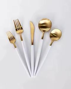 Premium Stainless Steel Metal Spoon <b>Knives</b> Fork <b>Bone</b> With Marble <b>Handle</b> Cutlery Flatware Cutlery Set - Product Image 5