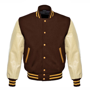 Chaqueta Varsity Acolchada de Estilo Urbano con Hombros Caídos, Talla Grande, Nueva Llegada 2026, Parches Bordados Personalizados, Piel de Oveja Teñida - Product Image 2