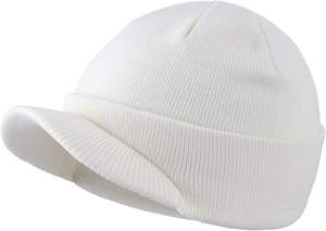 Bonnet d'hiver décontracté unisexe avec revers, chaud, double tricot, 100 % acrylique, tricoté à la main, respirant, imperméable, uni, idéal pour les voyages - Product Image 2