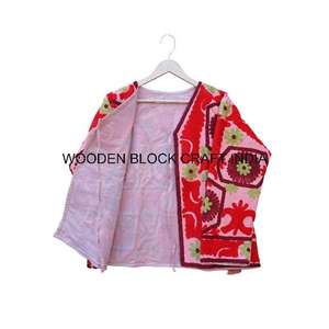 Chaqueta de Algodón 100% WOODEN BLOCK CRAFT INDIA DSJ-03 con Bordado Floral, Forro Grueso, Duradera, Transpirable y Ecológica - Product Image 4