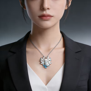 Collana con Ciondolo a Forma di Volpe a Nove Code in Lega Smaltata, Design Trendy ed Esteticamente Raffinato, Regalo Unisex per Migliori Amici e Famiglia - Product Image 4