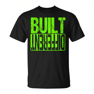 Camiseta Promocional Green Built Different con Gráfico Atractivo en Color Verde - Product Image 2