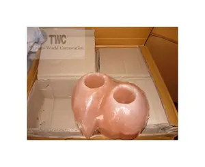 Venta al por mayor 100% pura sal de cristal del Himalaya 2 corazón Luz de té/portavelas tallado decoración del hogar con estilo de amor - Product Image 1