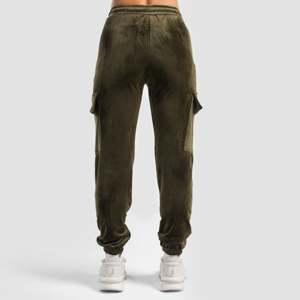 Pantalon cargo en velours pour femme, respirant, taille haute, style hip-hop, avec fermeture élastique, décontracté, taille mi-haute, couleur olive - Product Image 2
