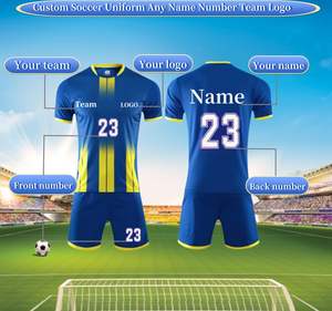 Uniforme de football en maille vierge personnalisé pour hommes, maillot de football personnalisé, ensemble d'uniformes de football en polyester respirant à séchage rapide - Product Image 2