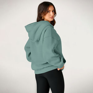 Sudadera de lana de manga larga ligera informal para mujer a la moda personalizada Sudadera con capucha recortada para mujer 2025 personalizada - Product Image 4