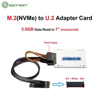 Cable M.2 M-key a U.2 SFF-8639 con Conector SATA Hembra de 15 Pines, 32Gbps, 22x60mm, en Stock