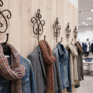 Crochet mural en fer au look artisanal |   Crochet décoratif à finition polie pour l'organisation de la chambre et la décoration murale - Product Image 4