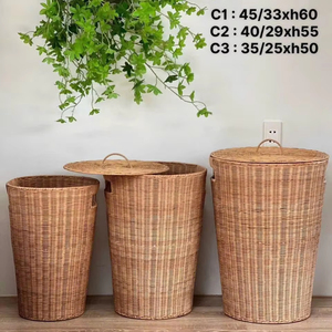 Meilleure vente 2025 panier de rangement en rotin de bambou avec doublure design VA001 - Product Image 1