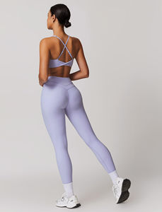 Ventes en gros de ensembles de yoga pour femmes, logo personnalisé, solides, décontractés, d'hiver, 100% coton satiné, respirant, séchage rapide, écologiques, vêtements de sport - Product Image 4