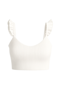 Haut court côtelé 100% coton pour femme respirant, lavable, durable et chic vêtements pour femmes ensemble 2 pièces vêtements de mode Vietnam - Product Image 3