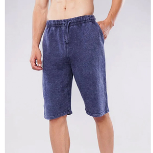 Shorts de jogging pour hommes OEM en gros, personnalisés, délavés à l'acide, 100% coton, haute qualité, décontractés, pour entraînement et fitness, avec décoration en dentelle, couleur unie, séchage rapide - Product Image 1