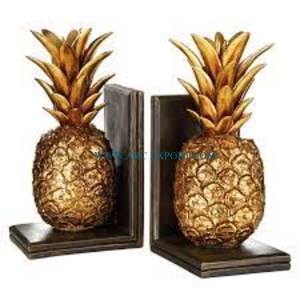 Pineapple Designing Aluminum Gold Plated New Look Table Decoration Home <b>Bookends</b> Best Selling Elegant Office Document Holder - Product Image 2