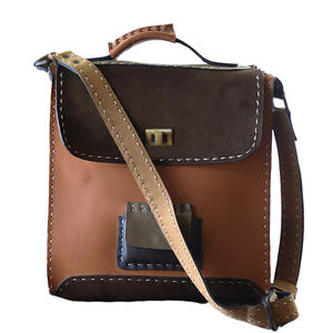 Unisex Brown <b>Leather</b> Messenger Bag Big Size Crossbody Shoulder <b>Satchel</b> for <b>Men</b> and Women for Office Work and Carrying Laptop - Product Image 1