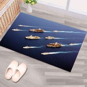 Alfombra de Guerra Naval Militar, Alfombra Oceánica, Alfombra de Paisaje Marino, Alfombra Suave No Tejida - Product Image 4
