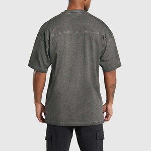 Camiseta de Gimnasio con Cuello Redondo de Diseño Personalizado OEM de Alta Calidad para Hombre, 100% Algodón, 220 Gramos de Peso de Tela, Manga Corta, Estilo Urbano - Product Image 4